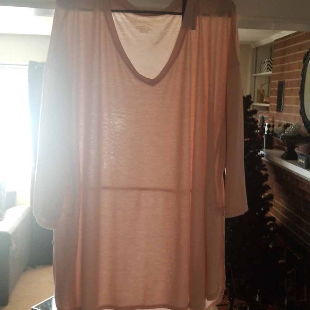 NWT Lane Bryant Pale Pink V Neck Pullover